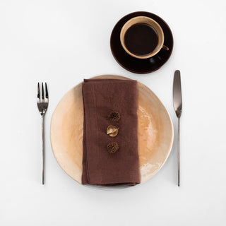 Chocolate Linen Napkins Set of 2 - Linen Tales Global 