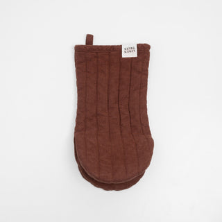 Chocolate Linen Oven Mitt - Linen Tales Global 