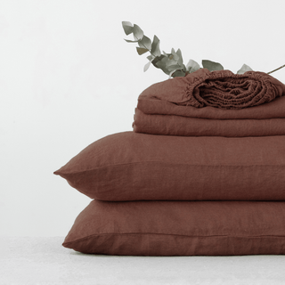 Chocolate Linen Sheet Set - Linen Tales Global 
