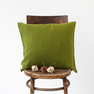 Christmas Green Linen Cushion Cover - Linen Tales Global 1