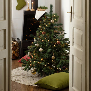 Christmas Green Linen Cushion Cover - Linen Tales Global 2