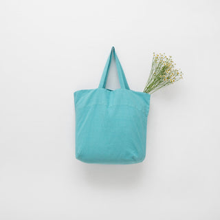 Coastal Blue Linen Big Bag - Linen Tales 