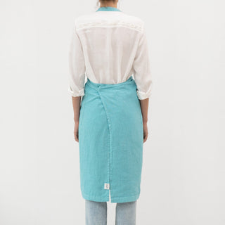 Coastal Blue Linen Chef Apron - Linen Tales 3
