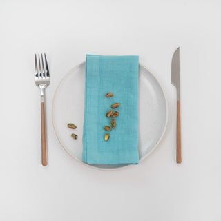Coastal Blue Linen Napkins Set of 2 - Linen Tales 