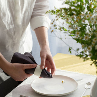 Dark Grey Linen Napkins Set of 2 - Linen Tales 5