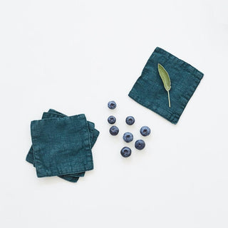 Deep Water Linen Coasters Set of 4 - Linen Tales 