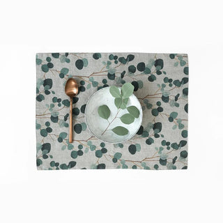 Eucalyptus on Natural Linen Placemat - Linen Tales 