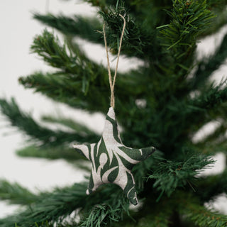 Evergreen Damask Christmas Tree Decorations Set of 4 - Linen Tales Global 4