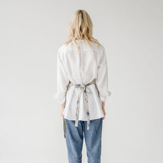 Flowers on Natural Linen Daily Apron - Linen Tales 3
