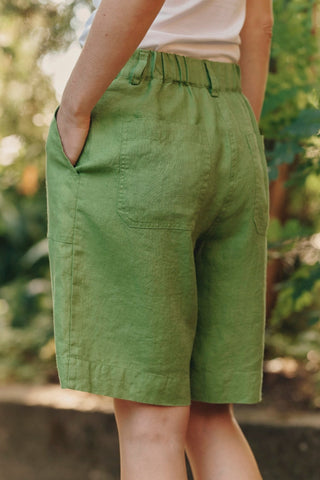 Foliage Green Linen Etude Shorts - Linen Tales 3
