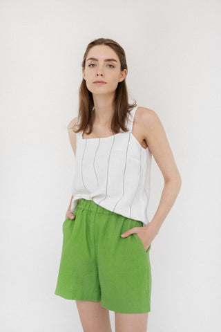 Foliage Green Linen Hip - Hop Shorts - Linen Tales 4