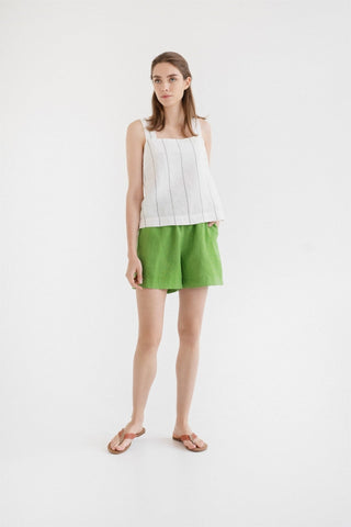 Foliage Green Linen Hip - Hop Shorts - Linen Tales 