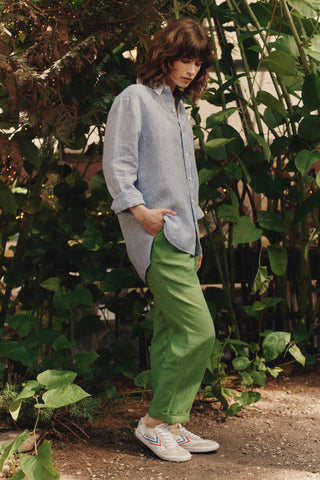 Foliage Green Linen Octave Trousers - Linen Tales 4