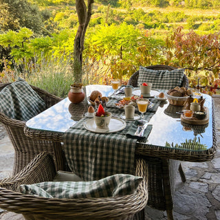 Forest Green Gingham Linen Cushion Cover - Linen Tales Global 3