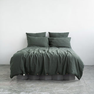 Forest Green Linen Duvet Cover Set - Linen Tales 5