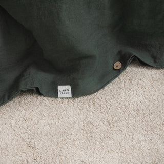 Forest Green Linen Duvet Cover Set - Linen Tales 4