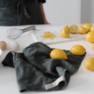 Forest Green Linen Kitchen Towel - Linen Tales 3