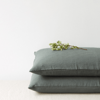 Forest Green Linen Pillowcase - Linen Tales Global 