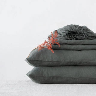 Forest Green Linen Sheet Set - Linen Tales 