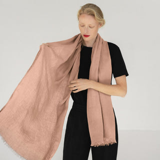 Free Gift - Cafe Creme Linen Woodbine Scarf - Linen Tales 4