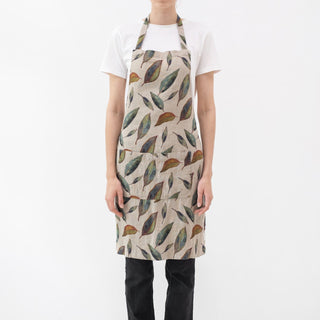 Golden Fall on Natural Linen Daily Apron - Linen Tales 