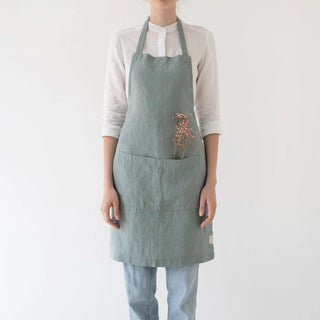 Green Milieu Linen Daily Apron - Linen Tales 