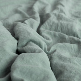 Green Milieu Linen Duvet Cover Set - Linen Tales 4