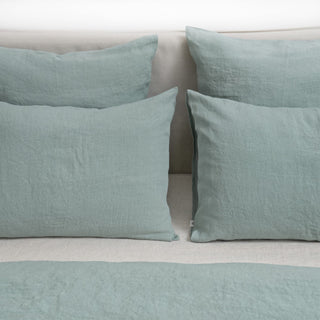 Green Milieu Linen Duvet Cover Set - Linen Tales 7