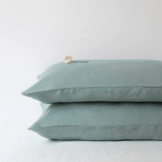 Green Milieu Linen Pillowcase - Linen Tales Global 1