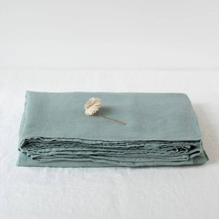 Green Milieu Linen Flat Sheet - Linen Tales 3