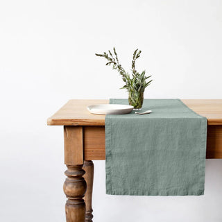 Green Milieu Linen Table Runner - Linen Tales 1