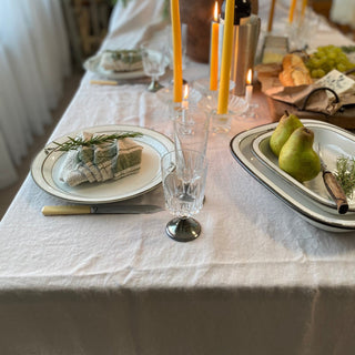 Green Stripe Vintage Linen Napkins Set of 2 - Linen Tales Global 