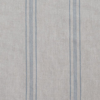 Grey Blue Wide Stripe Rustic Fabric 280g/sq.m - Linen Tales 