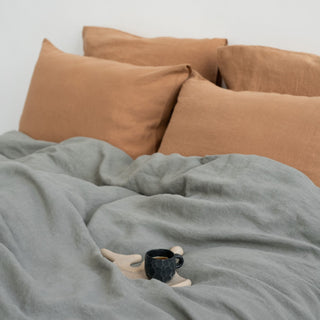 Khaki Linen Duvet Cover - Linen Tales 