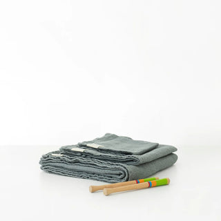Kids Blue Fog Linen Fine Waffle Towel - Linen Tales 