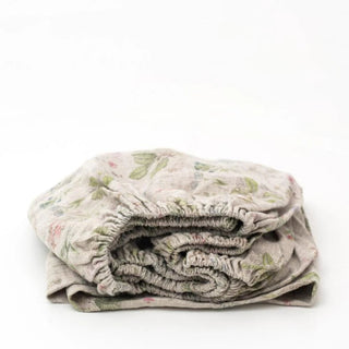 Kids Botany Linen Fitted Sheet - Linen Tales 