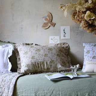 Kids Botany Linen Pillowcase with Frills - Linen Tales 