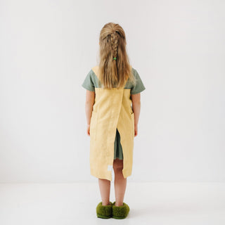 Kids Butter Linen Pinafore Apron - Linen Tales Global 