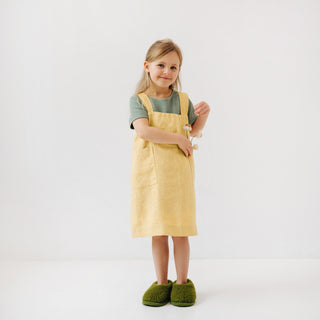 Kids Butter Linen Pinafore Apron - Linen Tales Global 