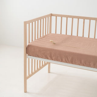 Kids Cafe Creme Linen Fitted Sheet - Linen Tales 4