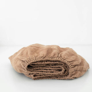 Kids Cafe Creme Linen Fitted Sheet - Linen Tales 