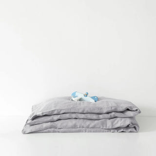 Kids Light Grey Linen Duvet Cover - Linen Tales 