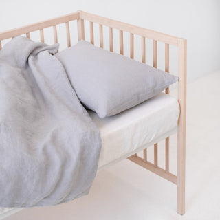 Kids Light Grey Linen Pillowcase - Linen Tales 3