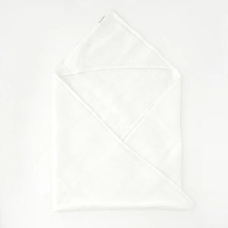 Kids White Linen Fine Waffle Hooded Towel - Linen Tales 