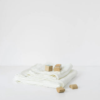 Kids White Linen Fine Waffle Towel - Linen Tales 