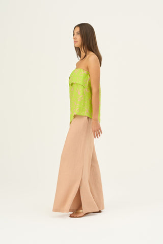 Kiwi Monstera Linen Candela Top - Linen Tales Global 6