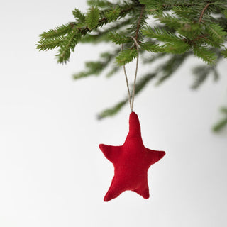 Lava Falls Linen Christmas Tree Decorations Set of 4 - Linen Tales Global 