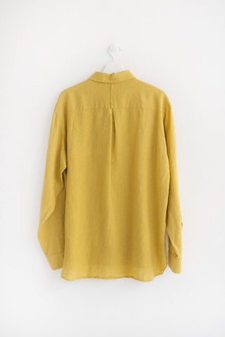 Lemon Curry Linen Larch Shirt - Linen Tales 3