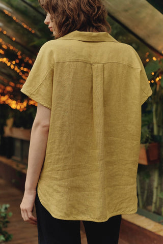 Lemon Curry Linen Melody Shirt - Linen Tales 3