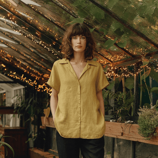 Lemon Curry Linen Melody Shirt - Linen Tales 1